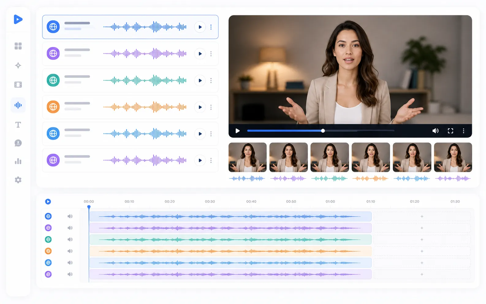Multilingual voice tracks for localized avatar video drafts