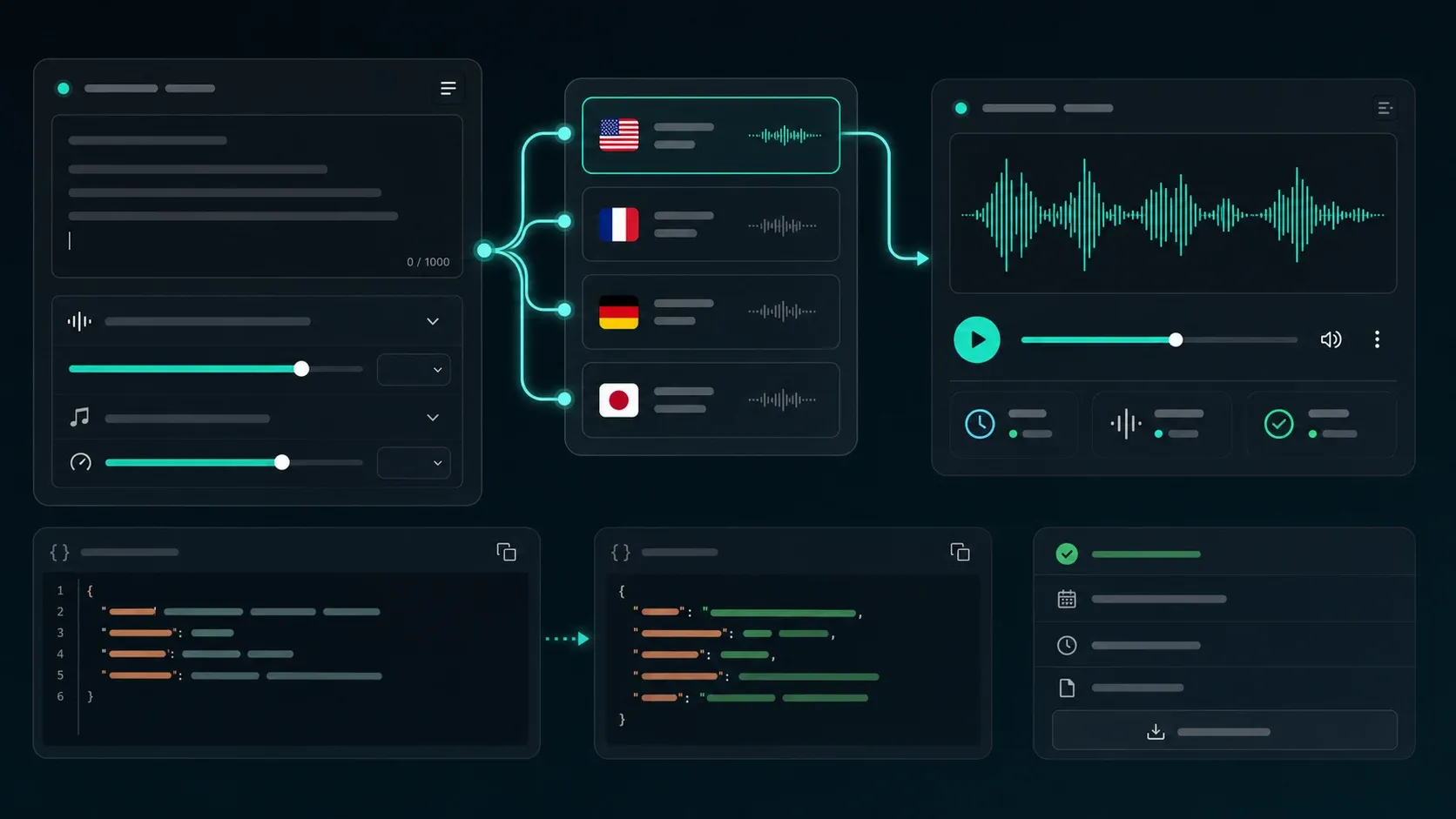 Low-latency multilingual speech workflow