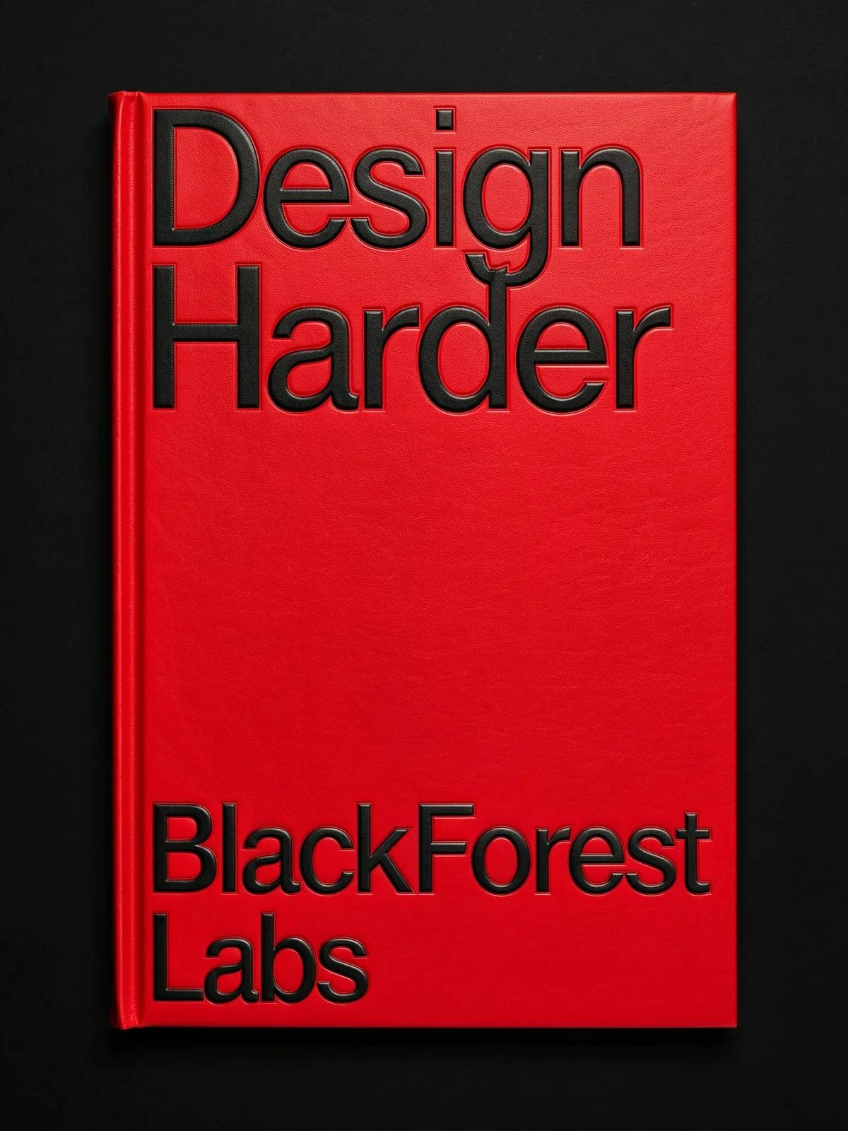 Red book cover with bold black English lettering and typography