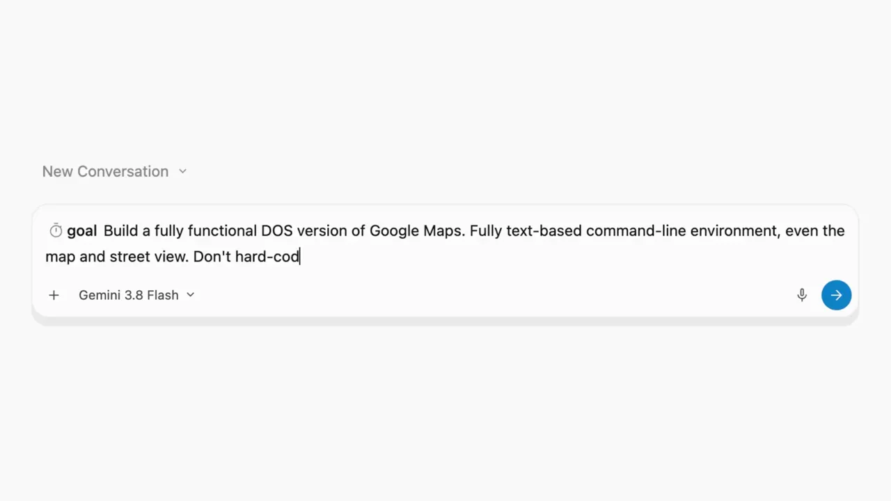 Official Gemini 3.8 Flash DOS Google Maps demonstration