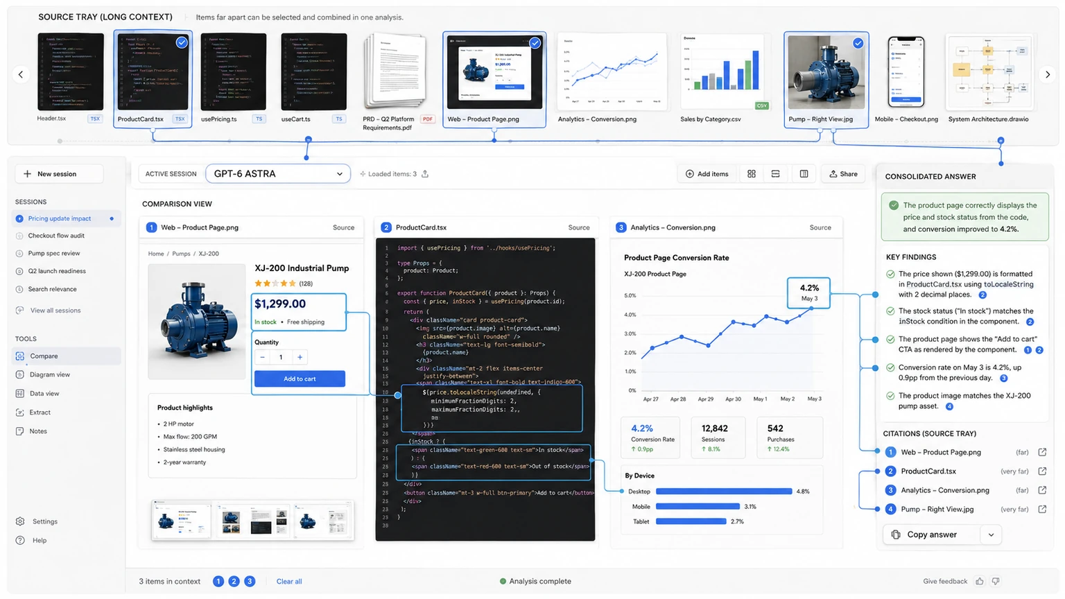 GPT-6 Astra reasoning across distant code, documents, screenshots, charts, interfaces, and product images