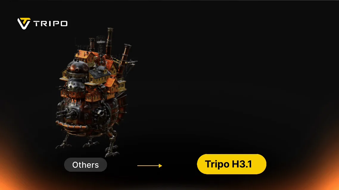 Tripo3D H3.1 quality comparison example